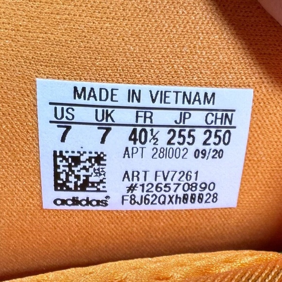 Adidas Originals Pharrell Chancletas HU Size 7 Boost Slides Orange FV7261 - Picture 5 of 6